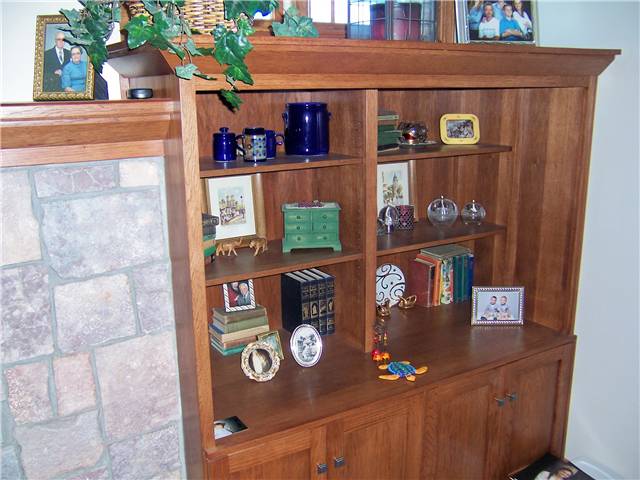 Hickory bookshelves/storage